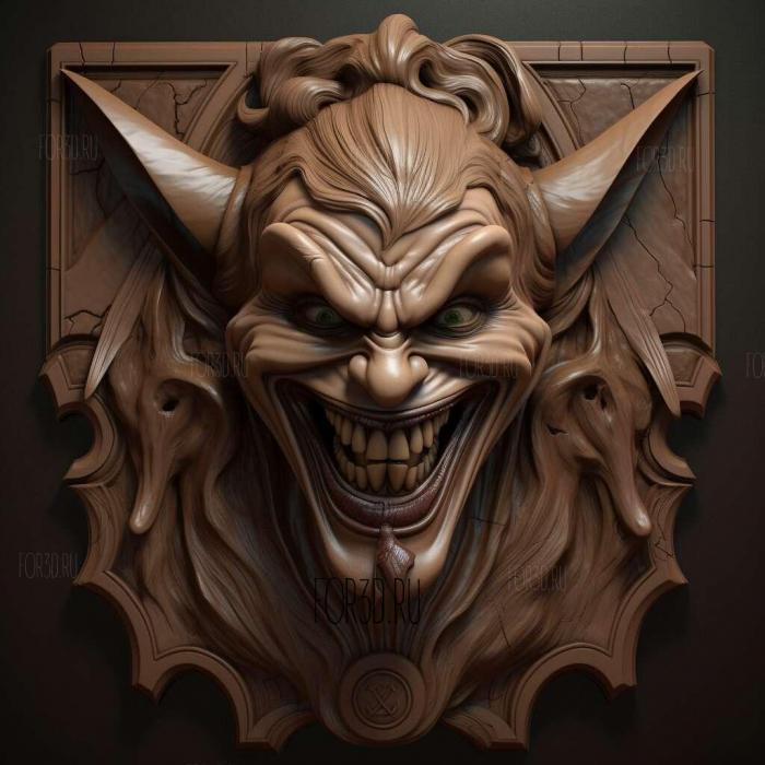 Joker Sketchfab 3 stl model for CNC